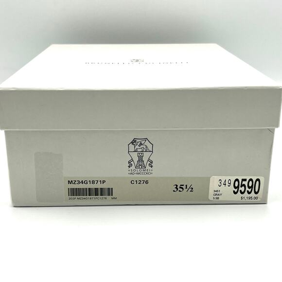 NEW Brunello Cucinelli Metallic Knit and Leather Sneakers Size 35.5 (US 5.5) - Picture 11 of 12